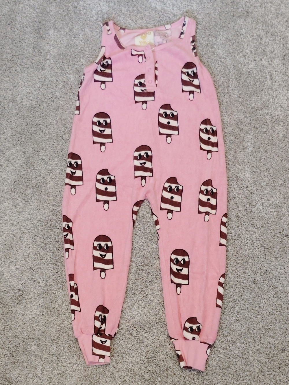 Hugo Loves Tiki Sleeveless Pink Ice Cream Print Kids Romper